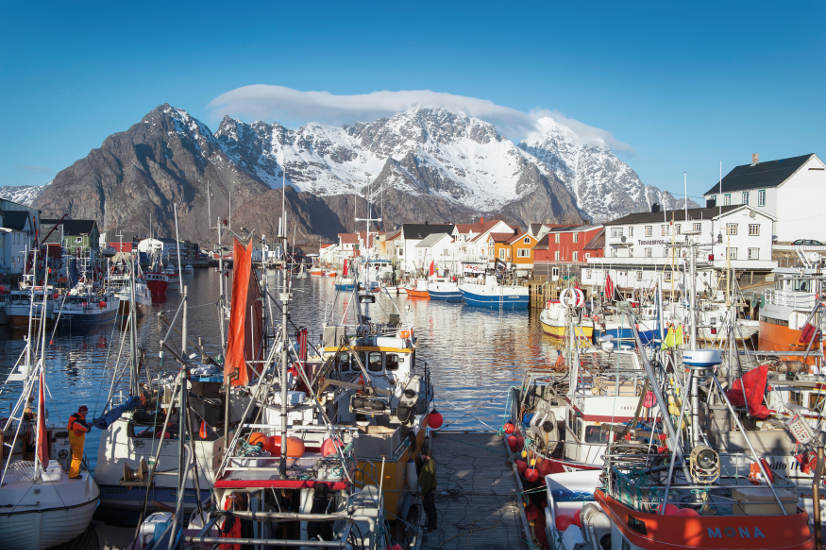 Las pesquerías de bacalao tienen lugar cada invierno en Lofoten. © J. Wildhagen/Norwegian Seafood Council
